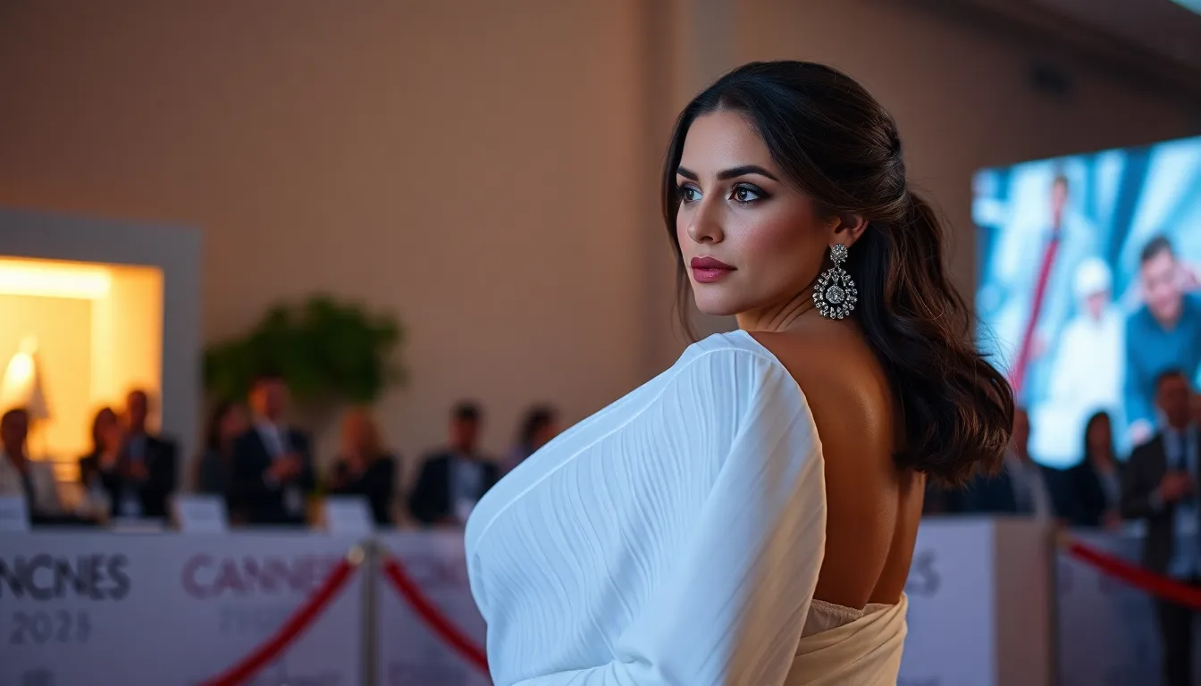 Imagen relacionada con Janhvi Kapoor Cannes 2025 saree