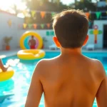 Imagen relacionada con cumpleaños Alaïa López swimming fiesta infantil